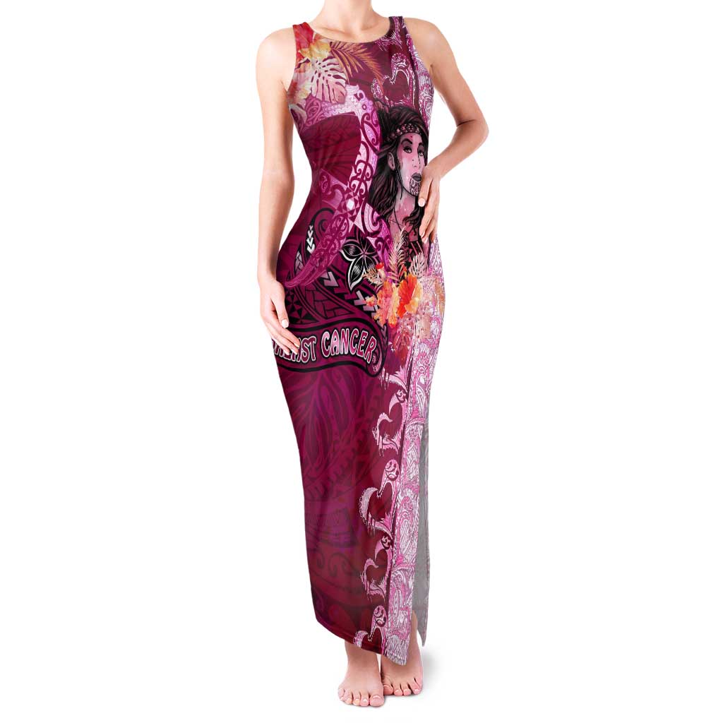 Breast Cancer New Zealand Tank Maxi Dress Maori Aotearoa Girl Pink Out