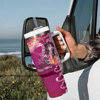 Breast Cancer New Zealand Tumbler With Handle Maori Aotearoa Girl Pink Out DT02 - Polynesian Pride