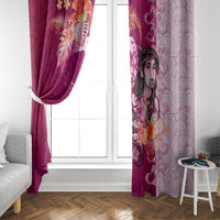 Breast Cancer New Zealand Window Curtain Maori Aotearoa Girl Pink Out