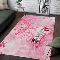 Breast Cancer Awareness Month Area Rug Butterfly Polynesia Watercolor Pink