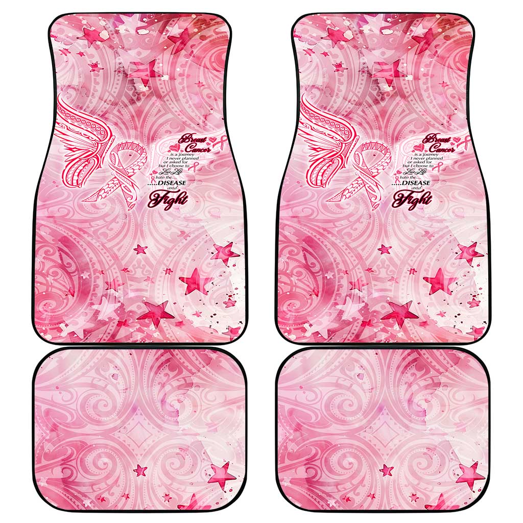 Breast Cancer Awareness Month Car Mats Butterfly Polynesia Watercolor Pink