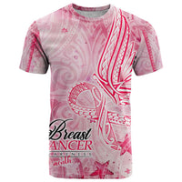 Breast Cancer Awareness Month T Shirt Butterfly Polynesia Watercolor Pink