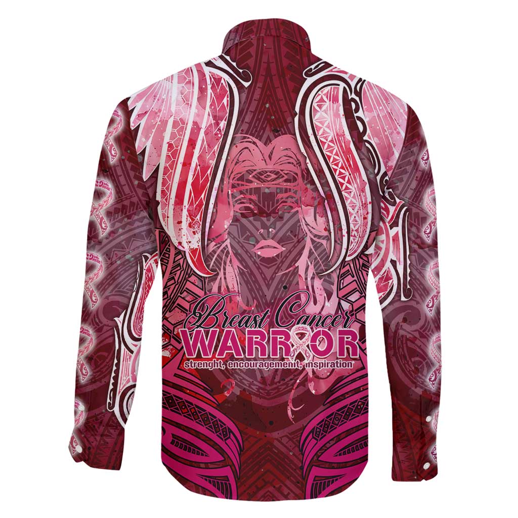 Breast Cancer Warrior Family Matching Summer Maxi Dress and Hawaiian Shirt Angel Wings Polynesian Pattern DT02 - Polynesian Pride