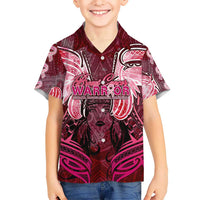 Breast Cancer Warrior Kid Hawaiian Shirt Angel Wings Polynesian Pattern DT02 Kid Pink - Polynesian Pride