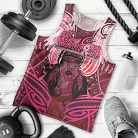 Breast Cancer Warrior Men Tank Top Angel Wings Polynesian Pattern