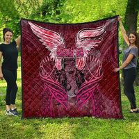 Breast Cancer Warrior Quilt Angel Wings Polynesian Pattern DT02 - Polynesian Pride