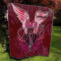 Breast Cancer Warrior Quilt Angel Wings Polynesian Pattern DT02 - Polynesian Pride
