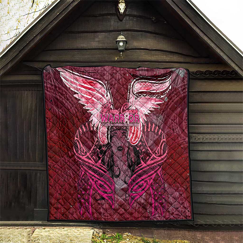 Breast Cancer Warrior Quilt Angel Wings Polynesian Pattern DT02 - Polynesian Pride