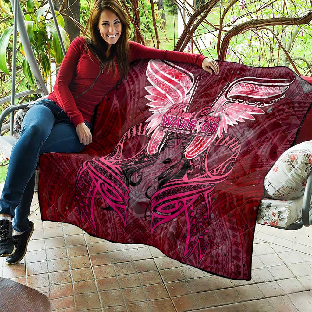 Breast Cancer Warrior Quilt Angel Wings Polynesian Pattern DT02 - Polynesian Pride