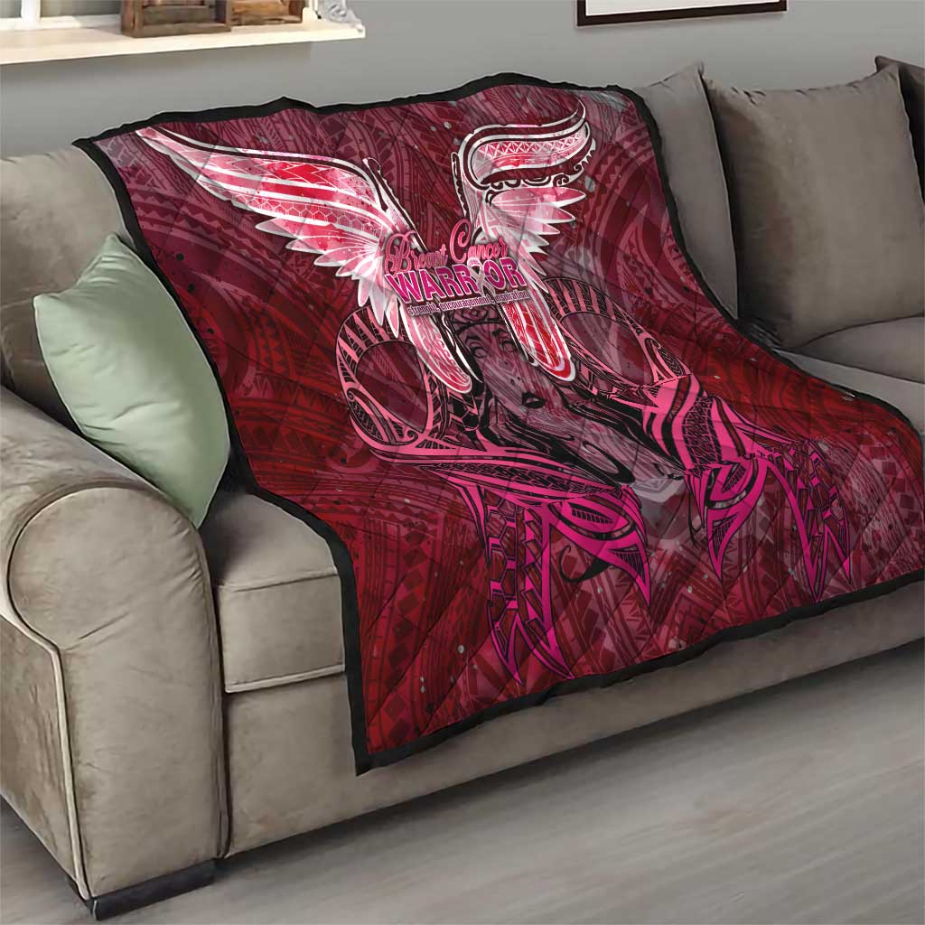 Breast Cancer Warrior Quilt Angel Wings Polynesian Pattern DT02 - Polynesian Pride