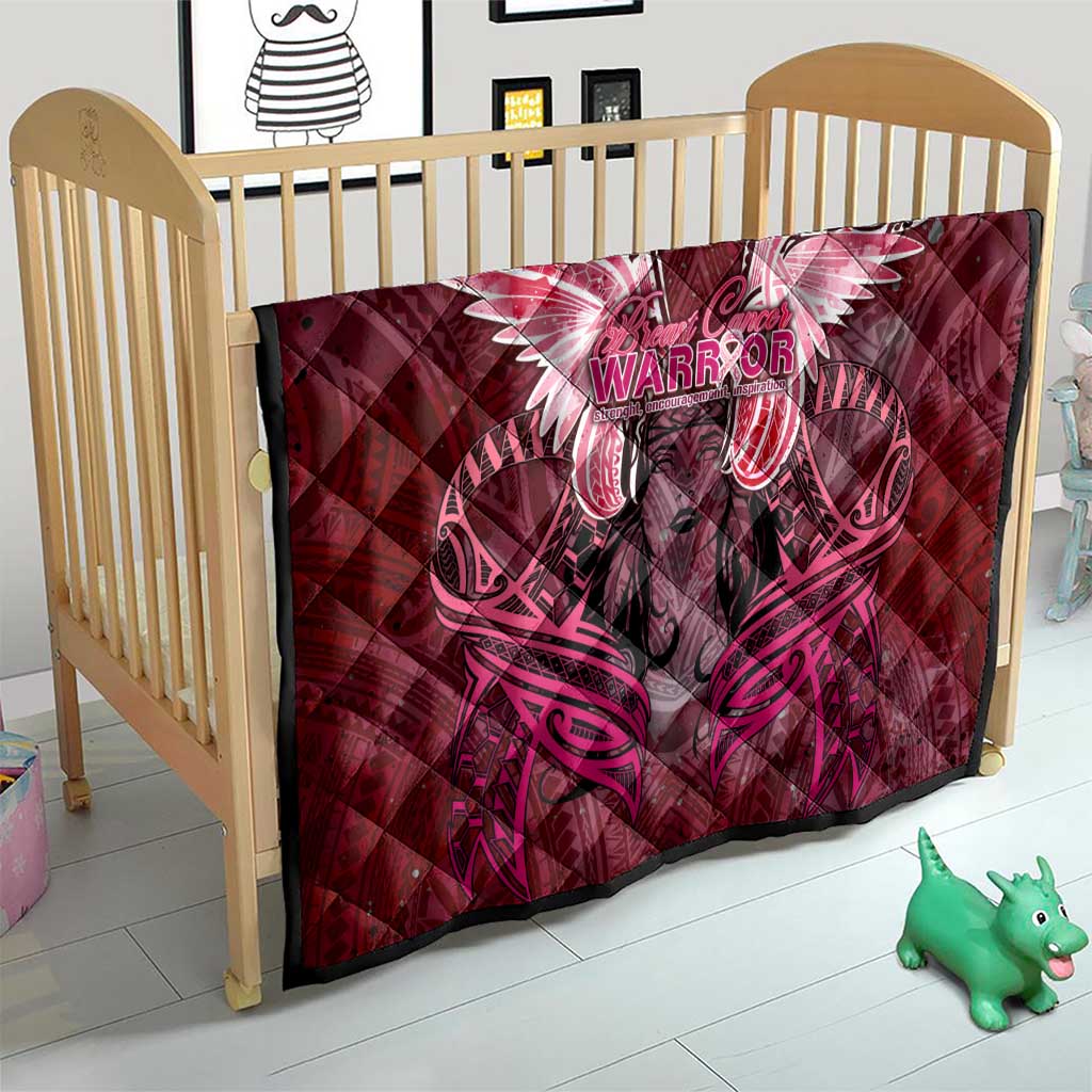 Breast Cancer Warrior Quilt Angel Wings Polynesian Pattern DT02 - Polynesian Pride