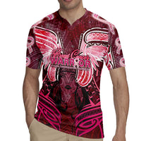 Breast Cancer Warrior Rugby Jersey Angel Wings Polynesian Pattern DT02 - Polynesian Pride