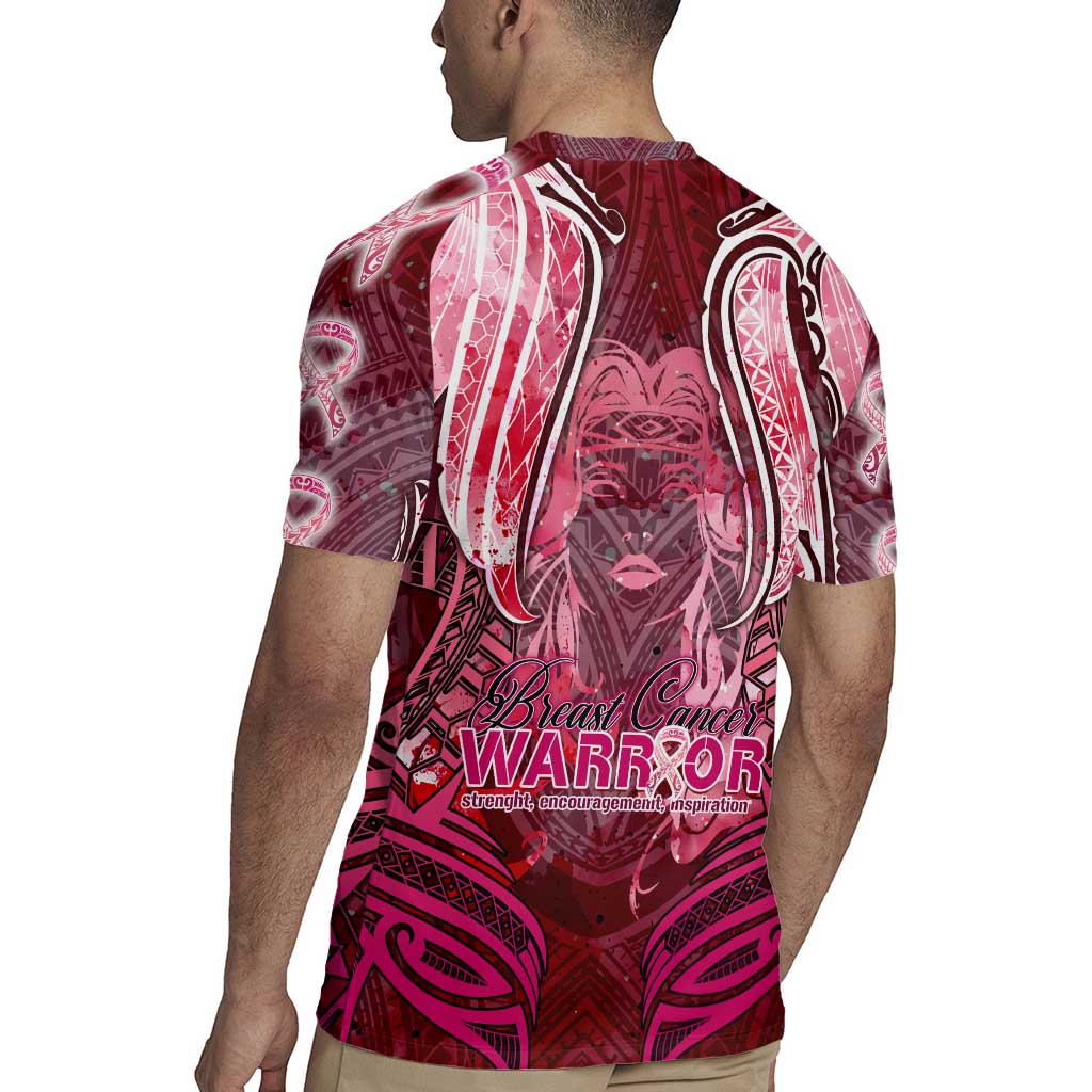 Breast Cancer Warrior Rugby Jersey Angel Wings Polynesian Pattern DT02 - Polynesian Pride