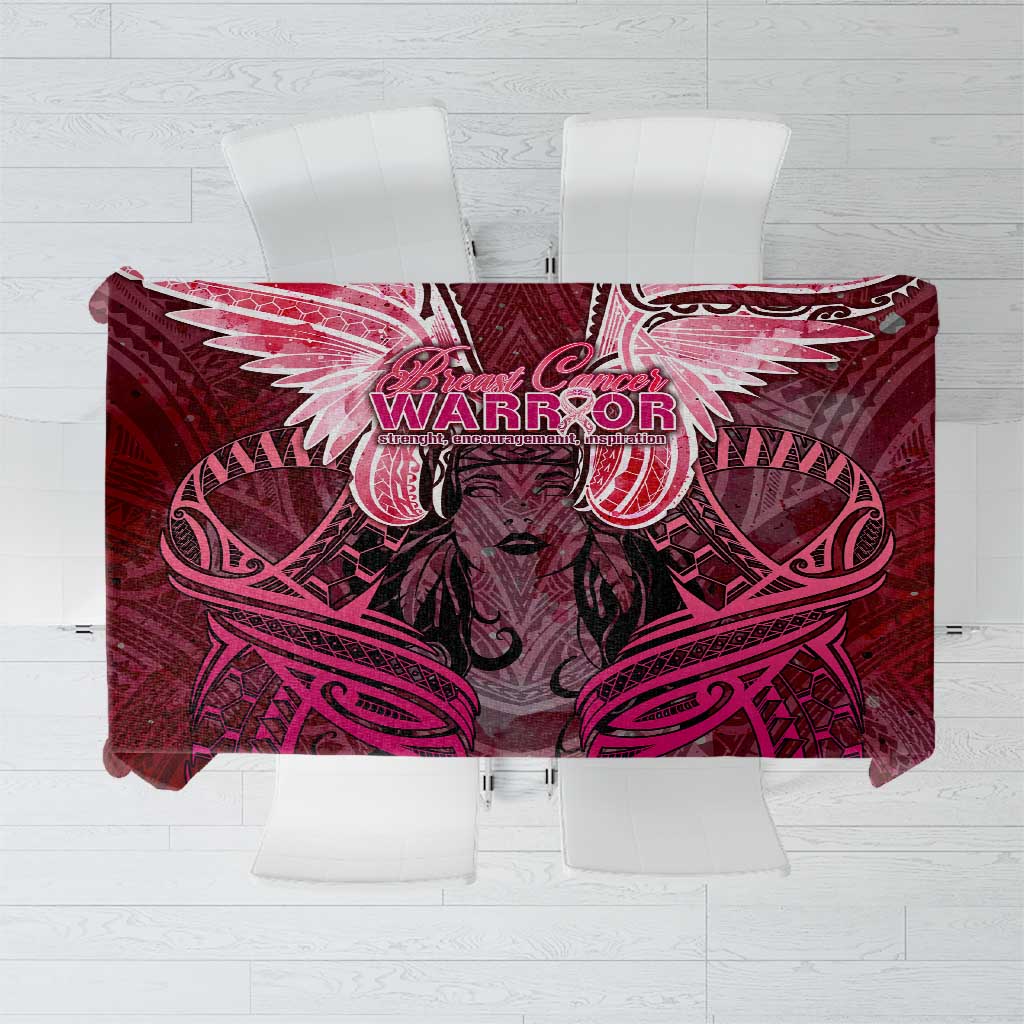 Breast Cancer Warrior Tablecloth Angel Wings Polynesian Pattern DT02 Pink - Polynesian Pride