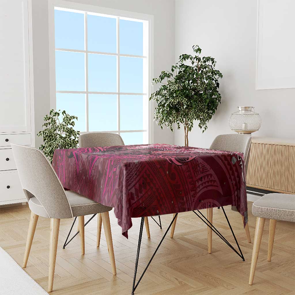 Breast Cancer Warrior Tablecloth Angel Wings Polynesian Pattern DT02 - Polynesian Pride