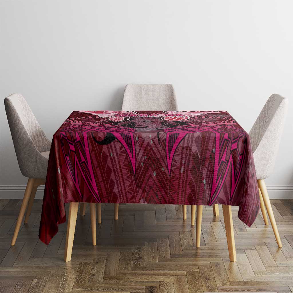 Breast Cancer Warrior Tablecloth Angel Wings Polynesian Pattern DT02 - Polynesian Pride