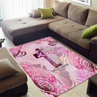 Breast Cancer Polynesian Area Rug I Can Do All Things Through Christ