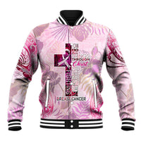 Breast Cancer Polynesian Baseball Jacket I Can Do All Things Through Christ
