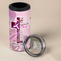 Breast Cancer Polynesian 4 in 1 Can Cooler Tumbler I Can Do All Things Through Christ