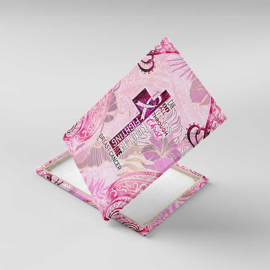 Breast Cancer Polynesian Canvas Wall Art I Can Do All Things Through Christ