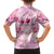 Breast Cancer Polynesian Family Matching Off The Shoulder Long Sleeve Dress and Hawaiian Shirt I Can Do All Things Through Christ
