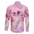 Breast Cancer Polynesian Family Matching Off The Shoulder Long Sleeve Dress and Hawaiian Shirt I Can Do All Things Through Christ