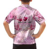 Breast Cancer Polynesian Family Matching Off Shoulder Maxi Dress and Hawaiian Shirt I Can Do All Things Through Christ