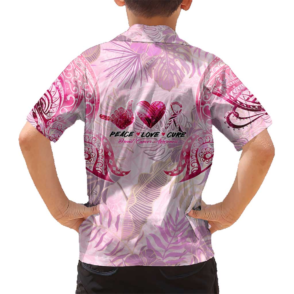 Breast Cancer Polynesian Kid Hawaiian Shirt I Can Do All Things Through Christ