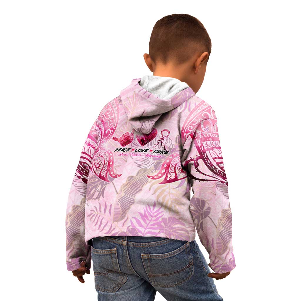 Breast Cancer Polynesian Kid Hoodie I Can Do All Things Through Christ