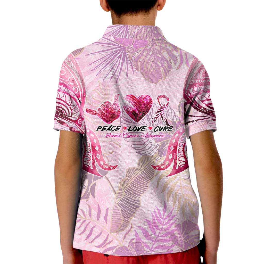 Breast Cancer Polynesian Kid Polo Shirt I Can Do All Things Through Christ DT02 - Polynesian Pride