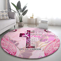 Breast Cancer Polynesian Round Carpet I Can Do All Things Through Christ