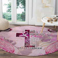 Breast Cancer Polynesian Round Carpet I Can Do All Things Through Christ
