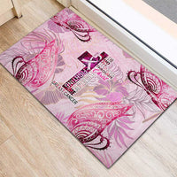 Breast Cancer Polynesian Rubber Doormat I Can Do All Things Through Christ