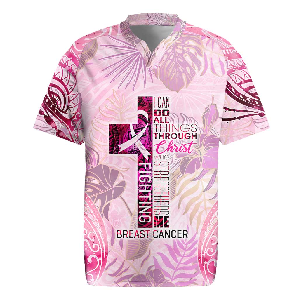 Breast Cancer Polynesian Rugby Jersey I Can Do All Things Through Christ DT02 Pink - Polynesian Pride