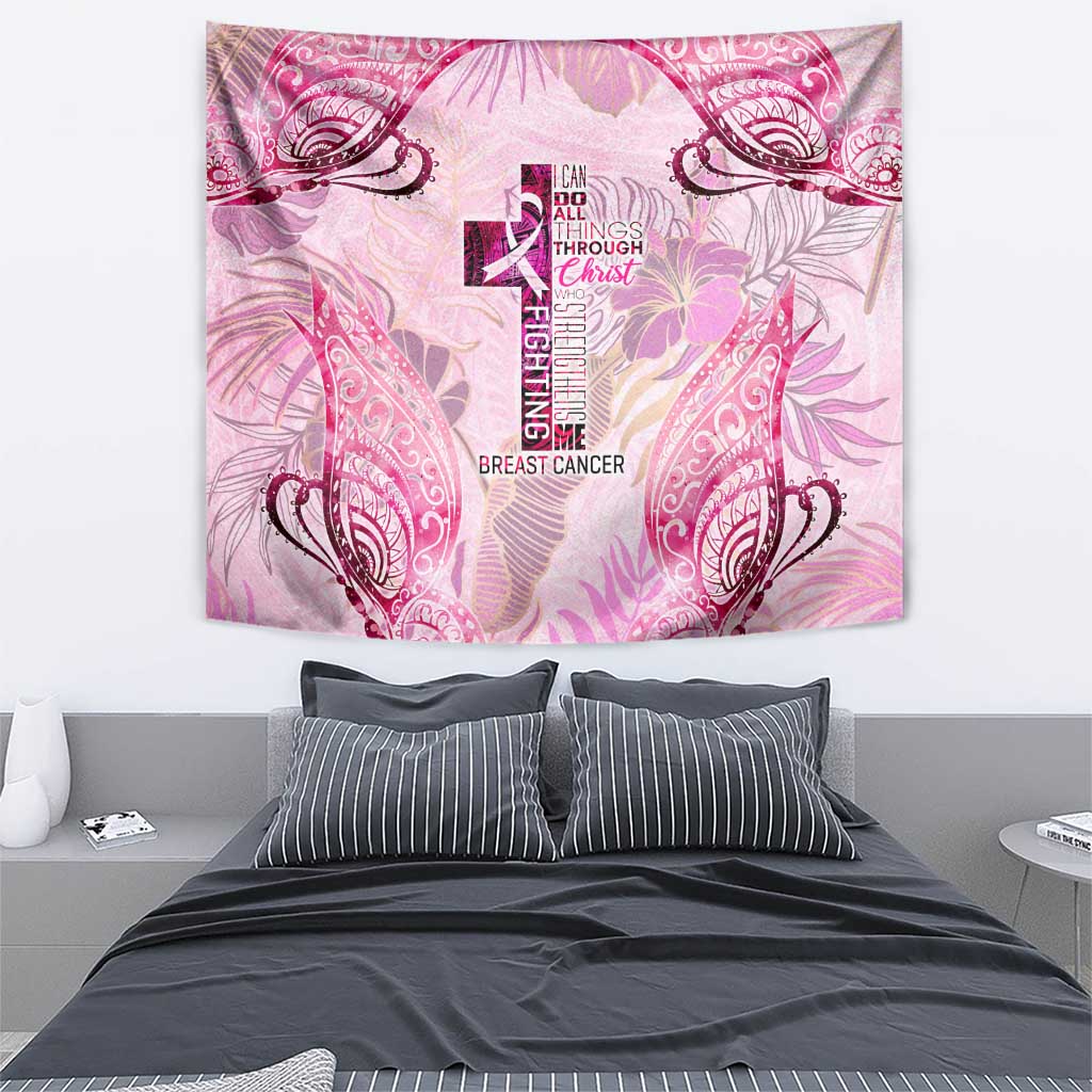 Breast Cancer Polynesian Tapestry I Can Do All Things Through Christ