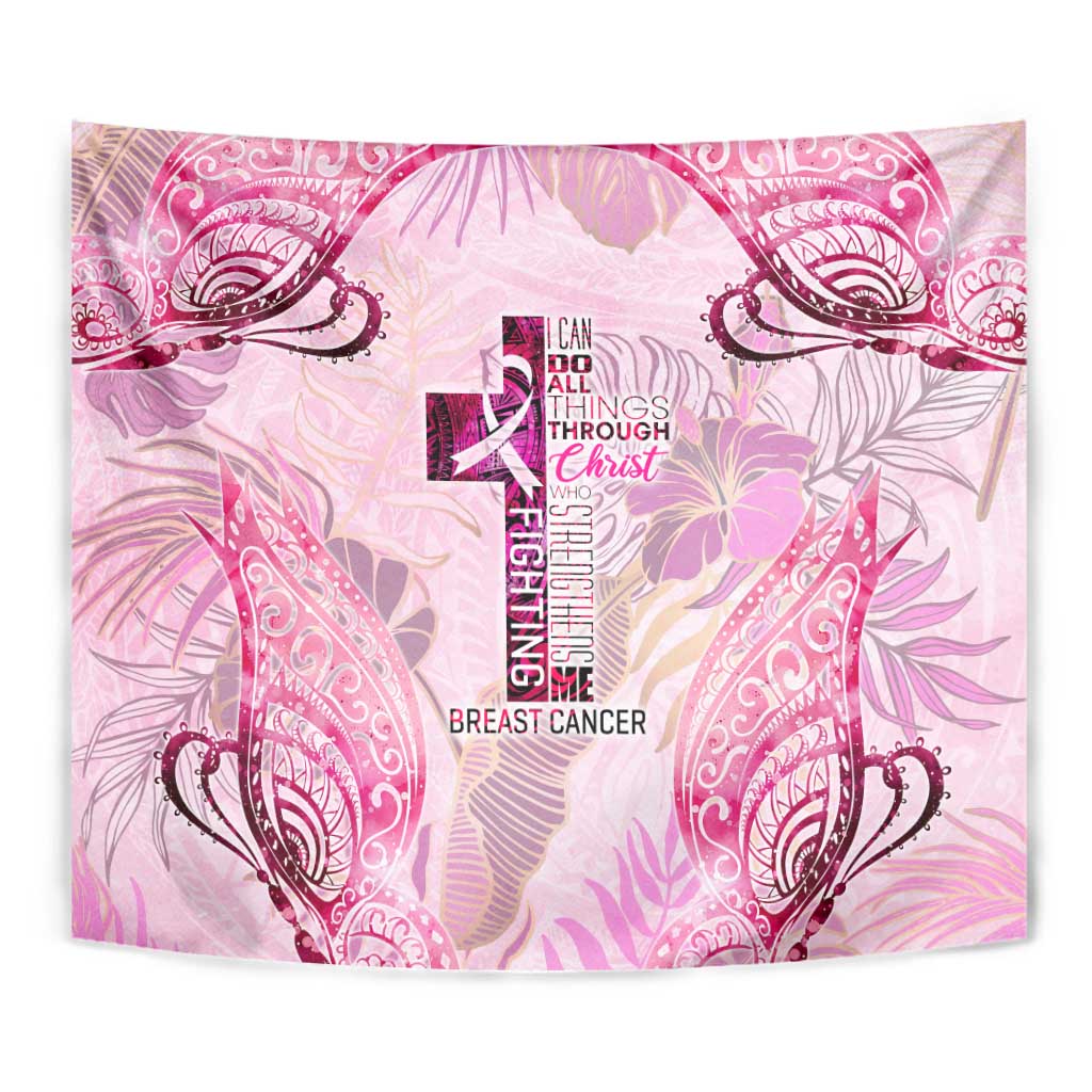 Breast Cancer Polynesian Tapestry I Can Do All Things Through Christ