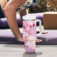 Breast Cancer Polynesian Tumbler With Handle I Can Do All Things Through Christ