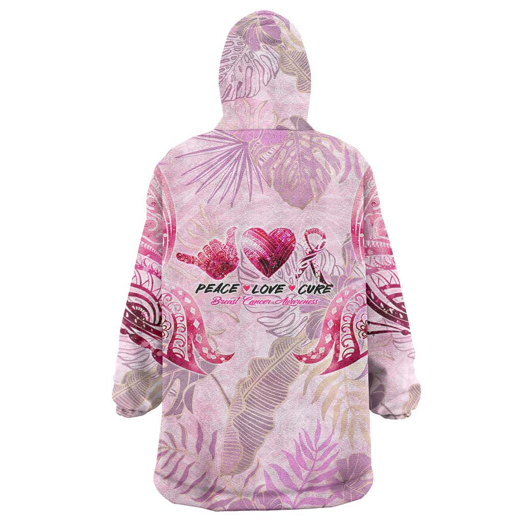 Breast Cancer Polynesian Wearable Blanket Hoodie I Can Do All Things Through Christ