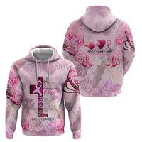 Breast Cancer Polynesian Zip Hoodie I Can Do All Things Through Christ