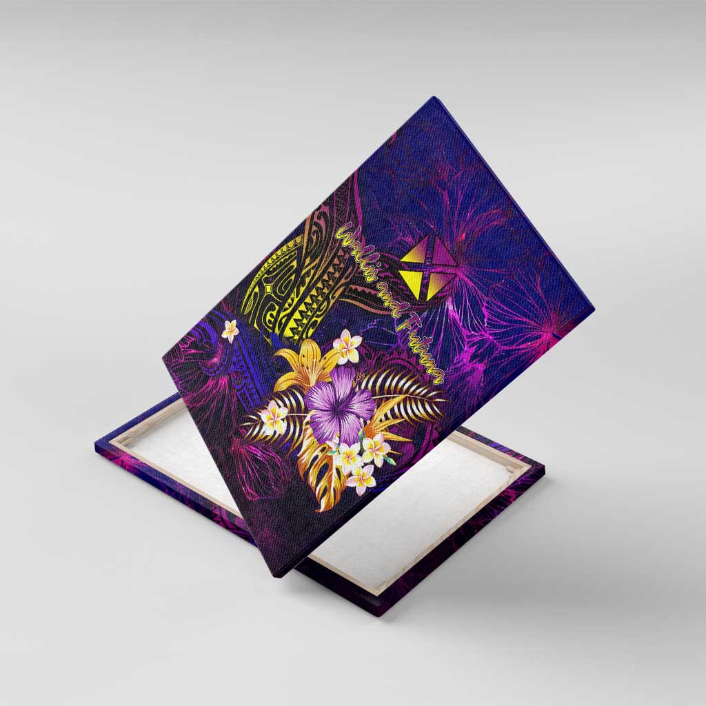 Wallis and Futuna Canvas Wall Art Whale Hibiscus Polynesian