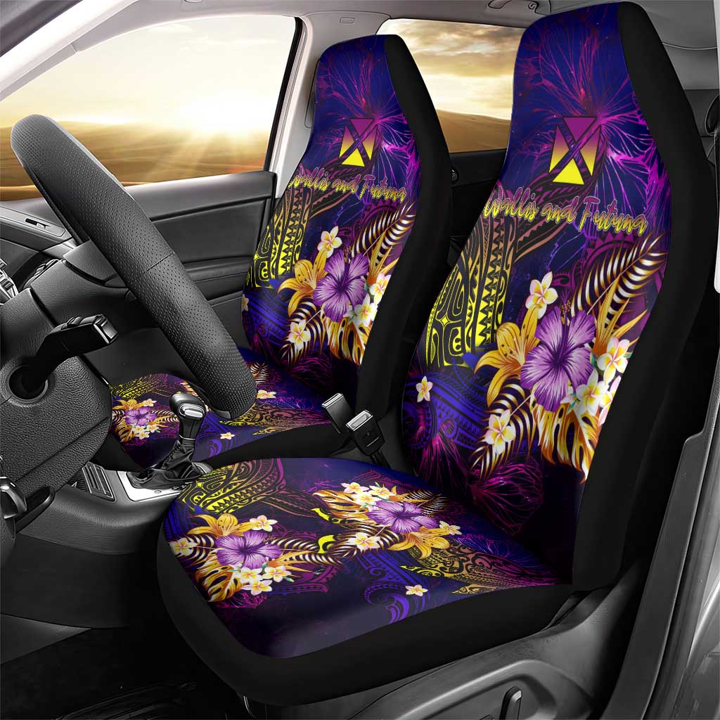 Wallis and Futuna Car Seat Cover Whale Hibiscus Polynesian