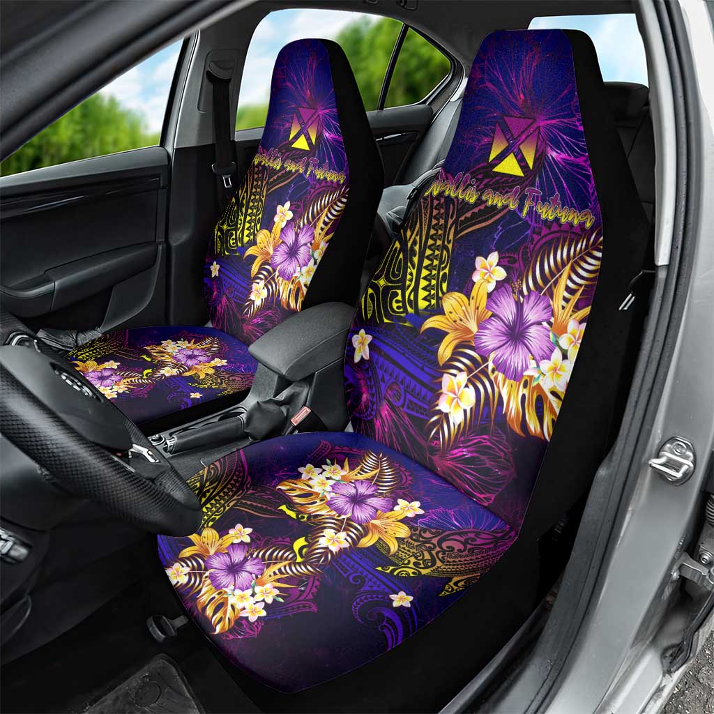 Wallis and Futuna Car Seat Cover Whale Hibiscus Polynesian
