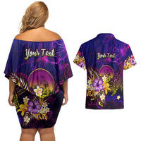 Wallis and Futuna Couples Matching Off Shoulder Short Dress and Hawaiian Shirt Whale Hibiscus Polynesian DT02 - Polynesian Pride