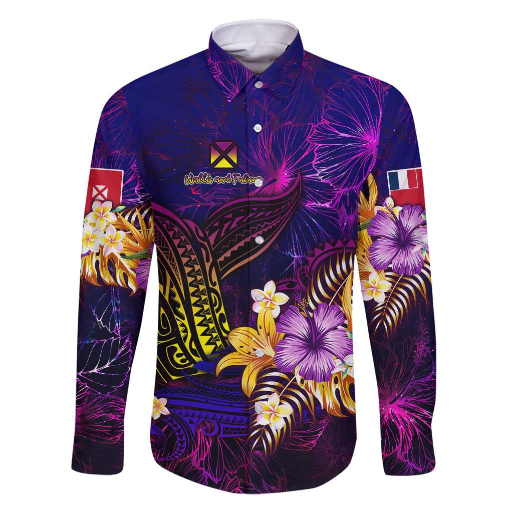 Wallis and Futuna Family Matching Off Shoulder Short Dress and Hawaiian Shirt Whale Hibiscus Polynesian