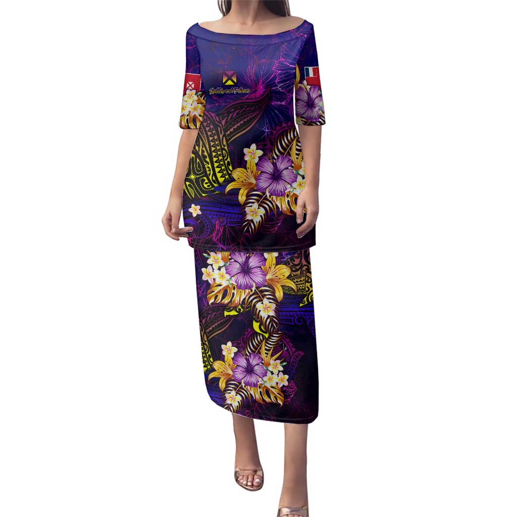 Wallis and Futuna Family Matching Puletasi and Hawaiian Shirt Whale Hibiscus Polynesian DT02 Mom's Dress Purple - Polynesian Pride