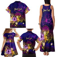 Wallis and Futuna Family Matching Tank Maxi Dress and Hawaiian Shirt Whale Hibiscus Polynesian