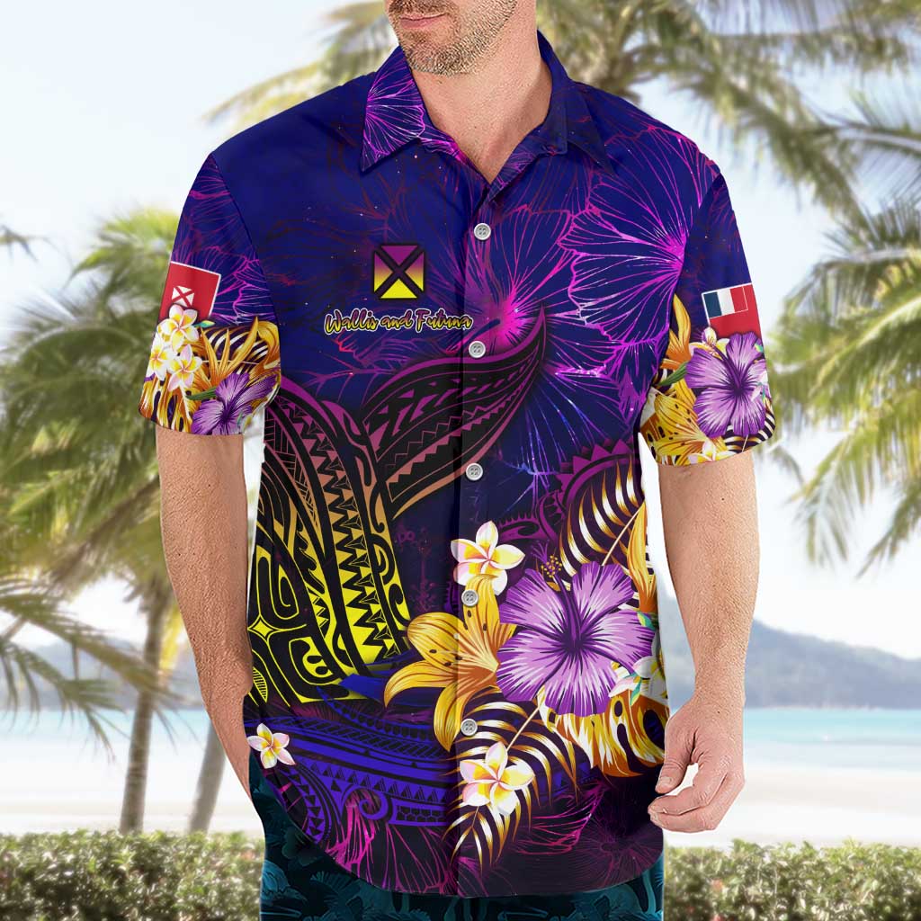 Wallis and Futuna Hawaiian Shirt Whale Hibiscus Polynesian