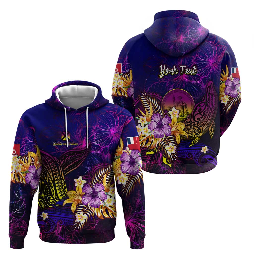 Wallis and Futuna Hoodie Whale Hibiscus Polynesian