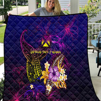 Wallis and Futuna Quilt Whale Hibiscus Polynesian DT02 Purple - Polynesian Pride