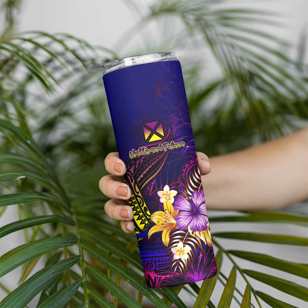 Wallis and Futuna Skinny Tumbler Whale Hibiscus Polynesian